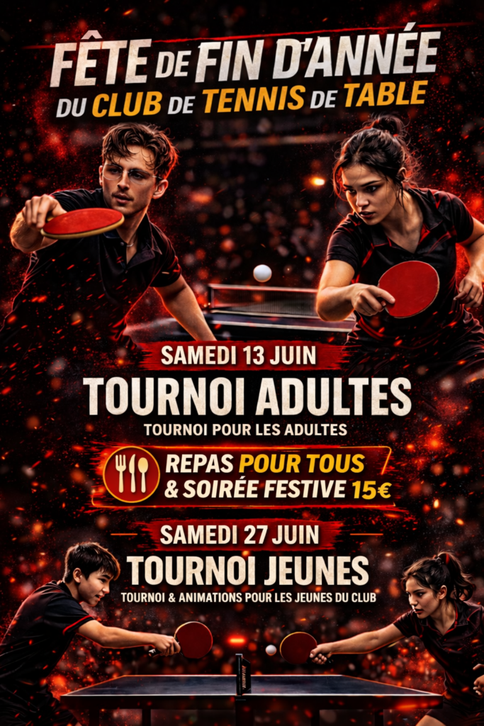 Affiche tournoi adultes et soirée du club